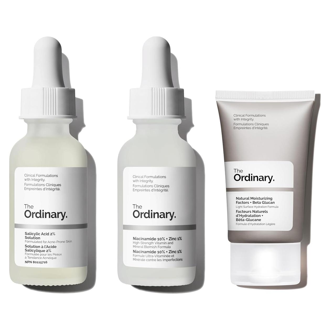 Conjunto de Cuidado de Piel Grasa The Ordinary - Ácido Salicílico 2%, Niacinamida 10% + Zinc 1%