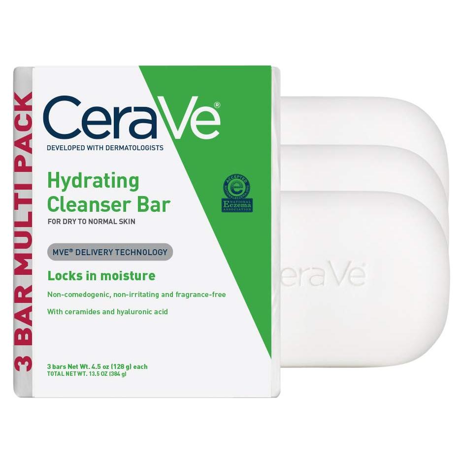 CeraVe Barra Limpiadora Hidratante 3x127.57g Sin Fragancia
