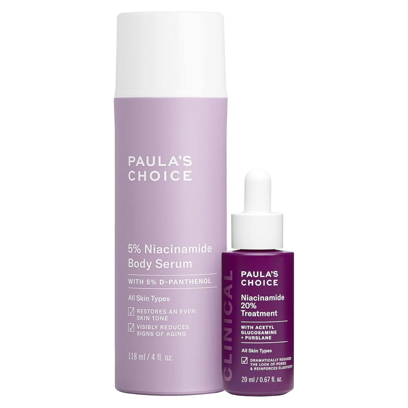 Kit Suero Corporal Niacinamida 5% y 20% Paula, 2 Piezas