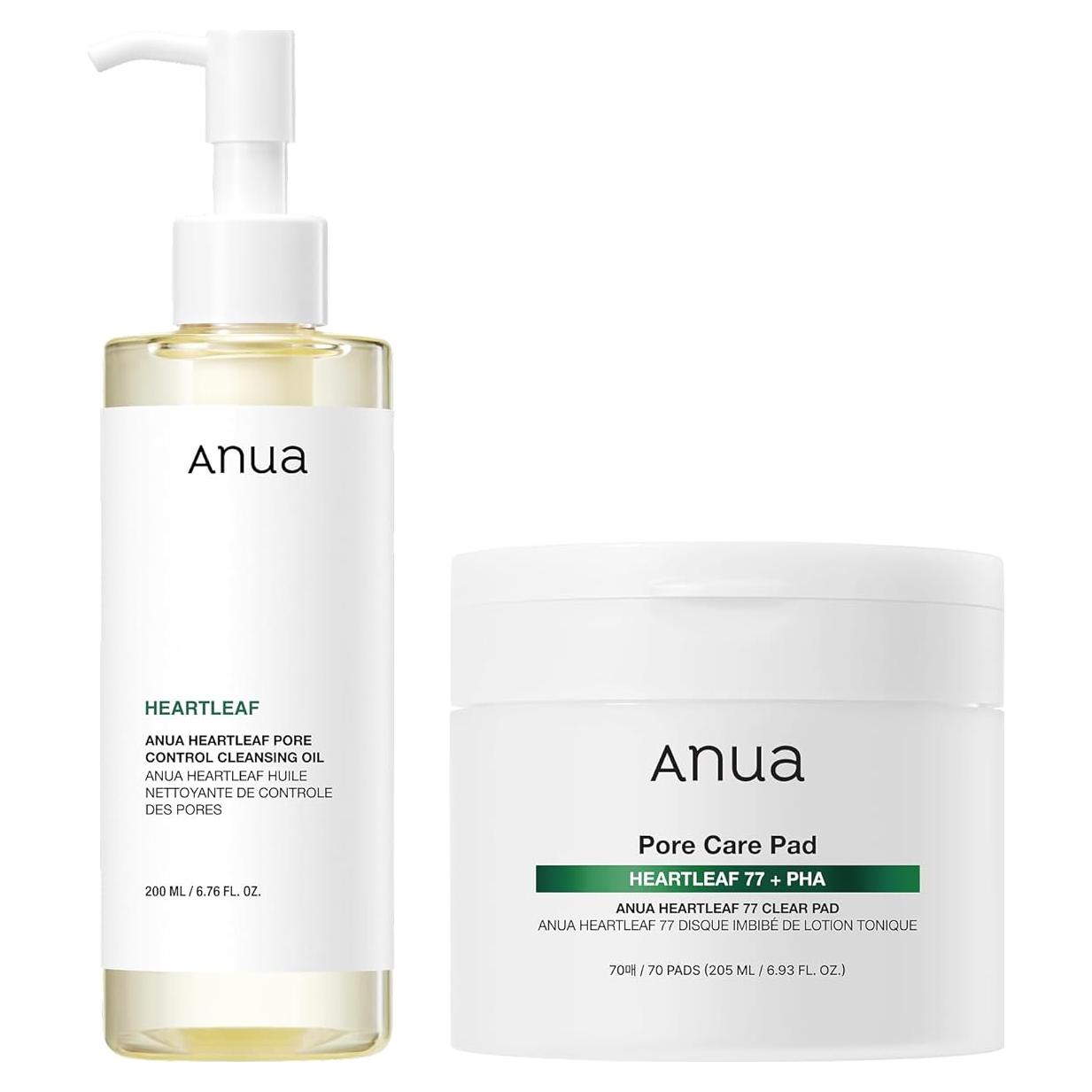 Set de Cuidado Facial Auna: Aceite Limpiador y Almohadillas Exfoliantes