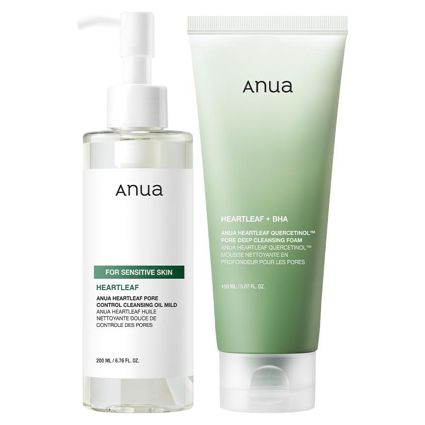 Dúo Limpiador Facial Anua: Aceite y Espuma Suave 200ml