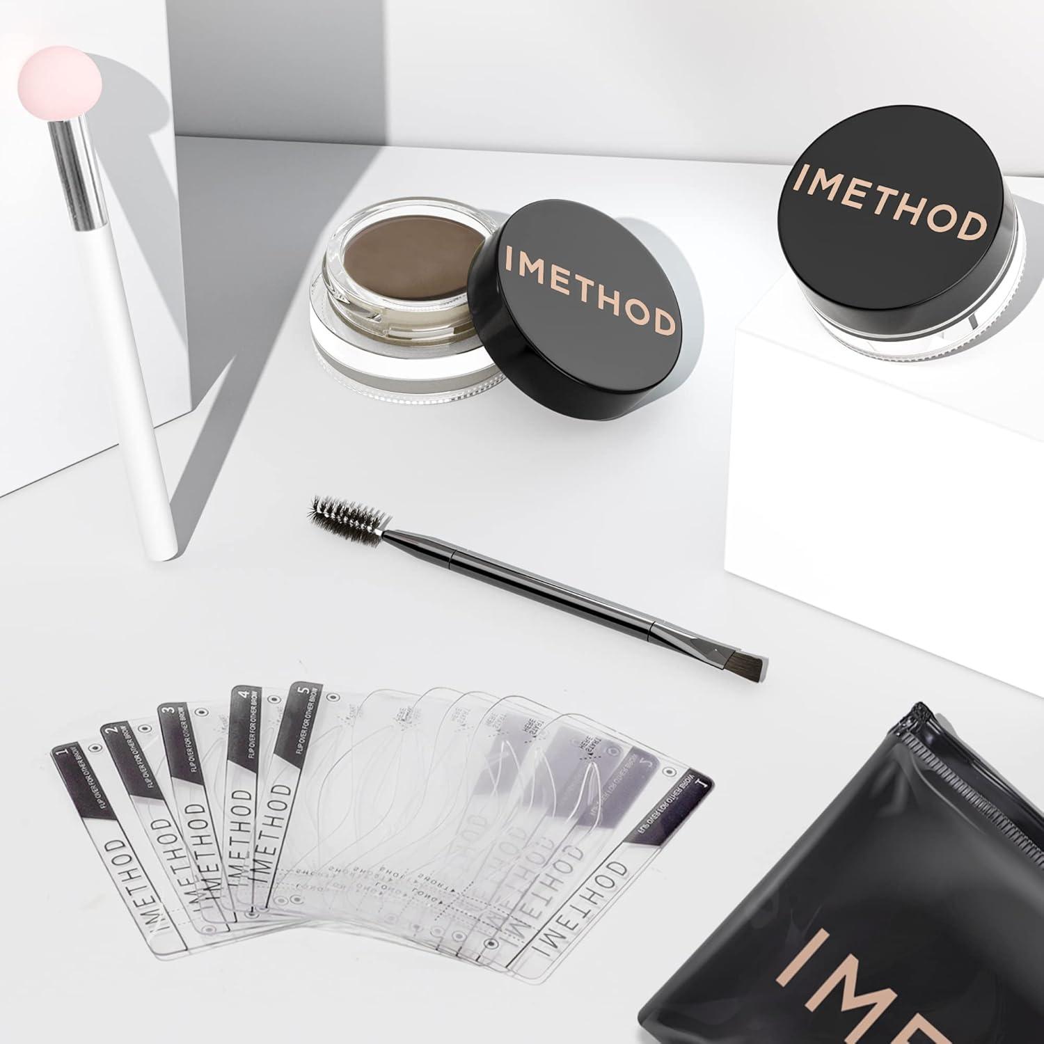 Kit de Sello de Cejas iMethod - Plantillas y Pomada Marrón Oscuro