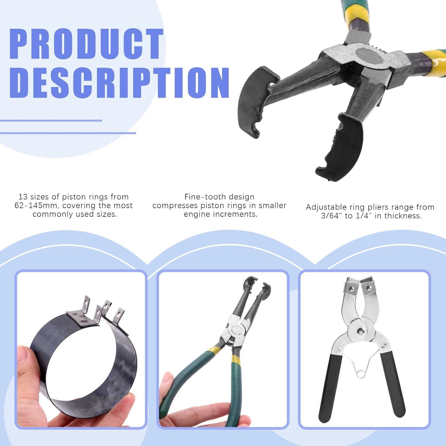 Juego de Herramientas de Compresor de Anillos Glarks 15Pcs