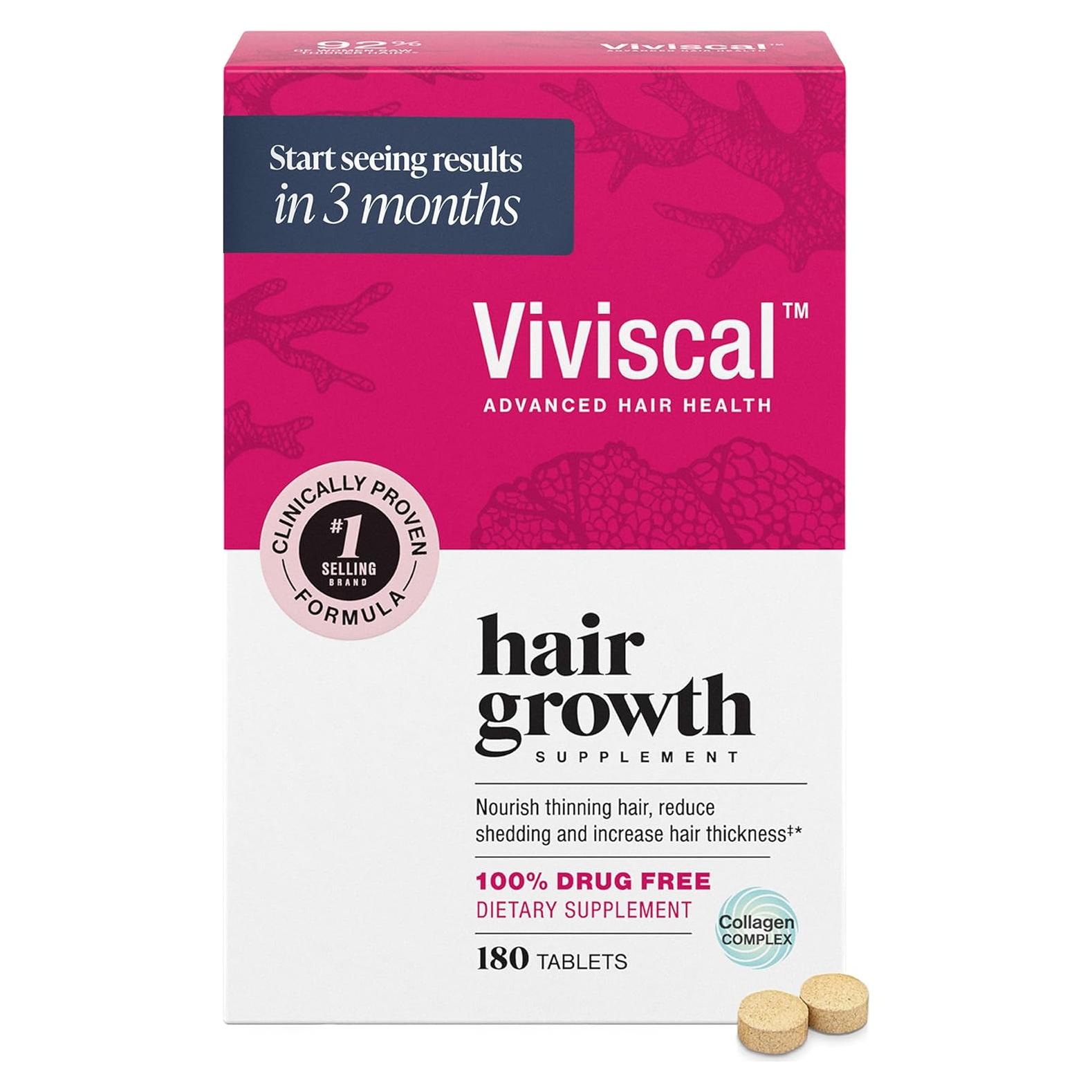 Suplemento Crecimiento Capilar Viviscal Mujeres 180 Tabletas