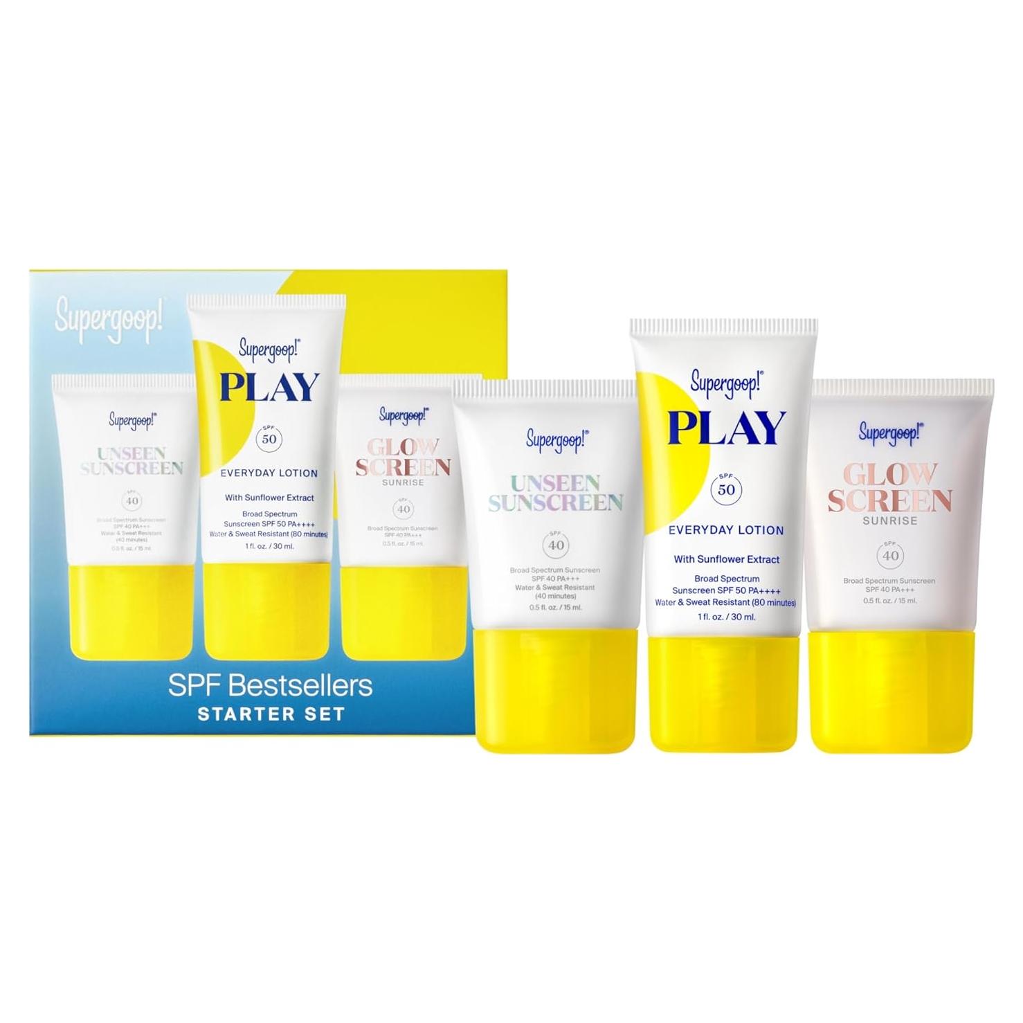 Kit de Viaje Supergoop! SPF Bestsellers - 3 Protectores Solares