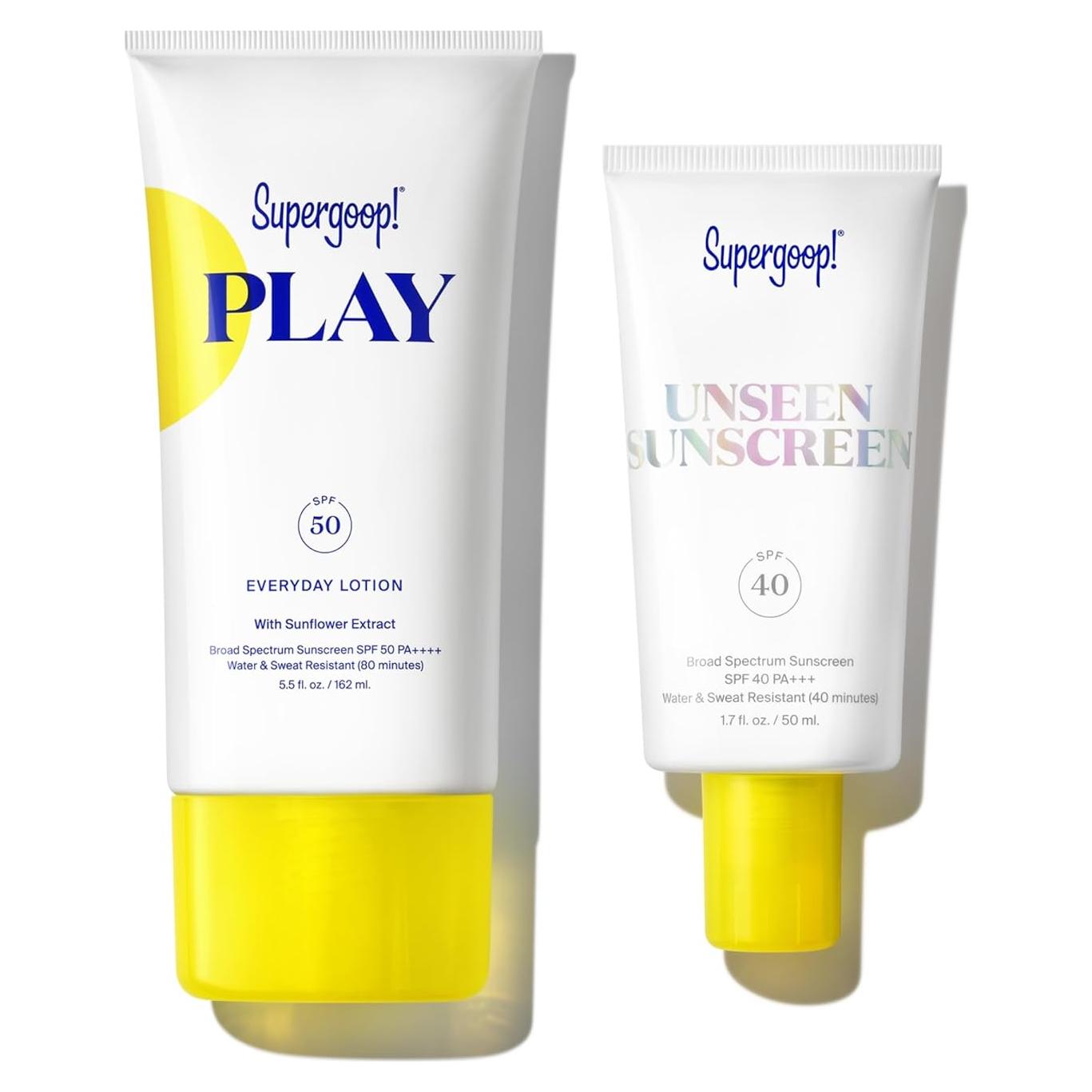 Kit Protector Solar Supergoop! - Loción PLAY 155.9 ml + Unseen 48.2 ml