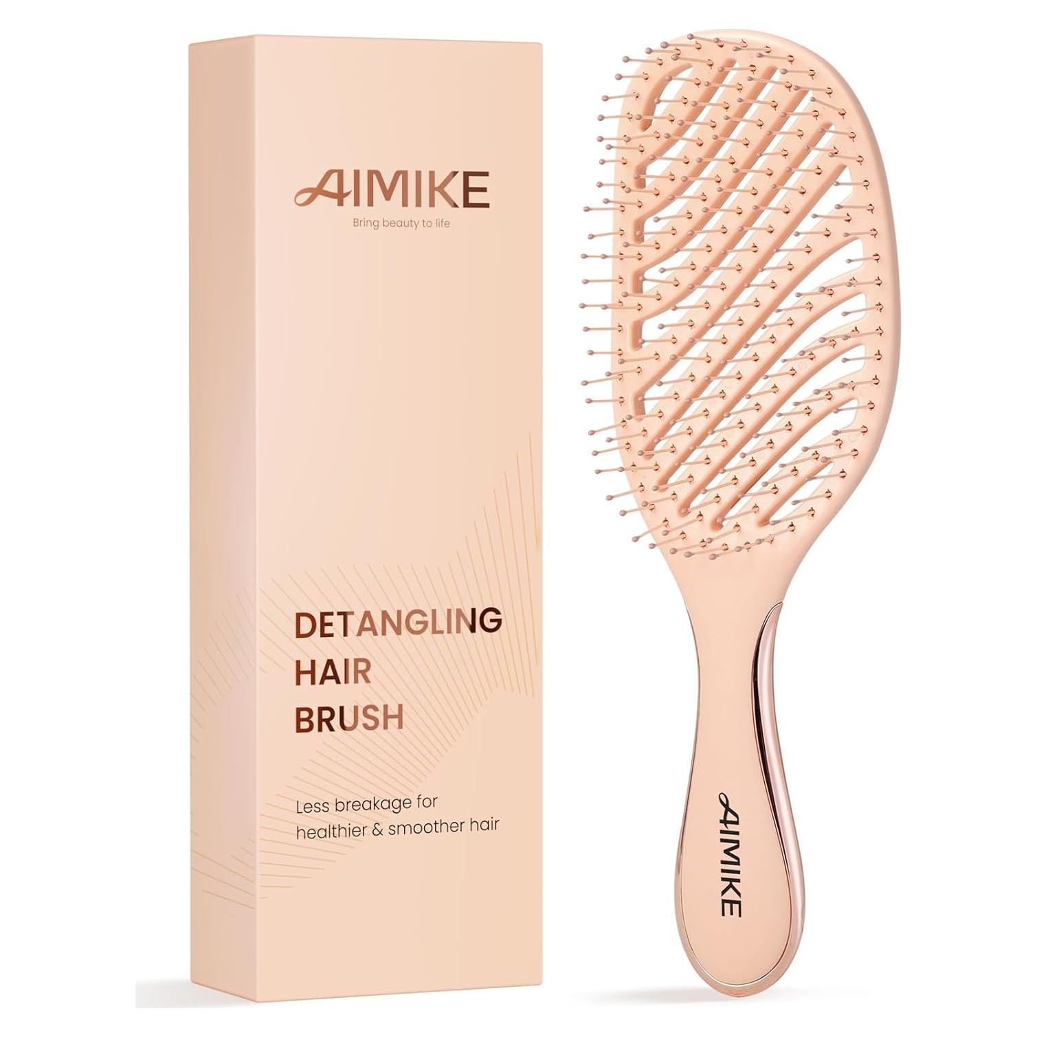 Cepillo Desenredante AIMIKE Luxe Rosa, Sin Dolor, Húmedo/Seco