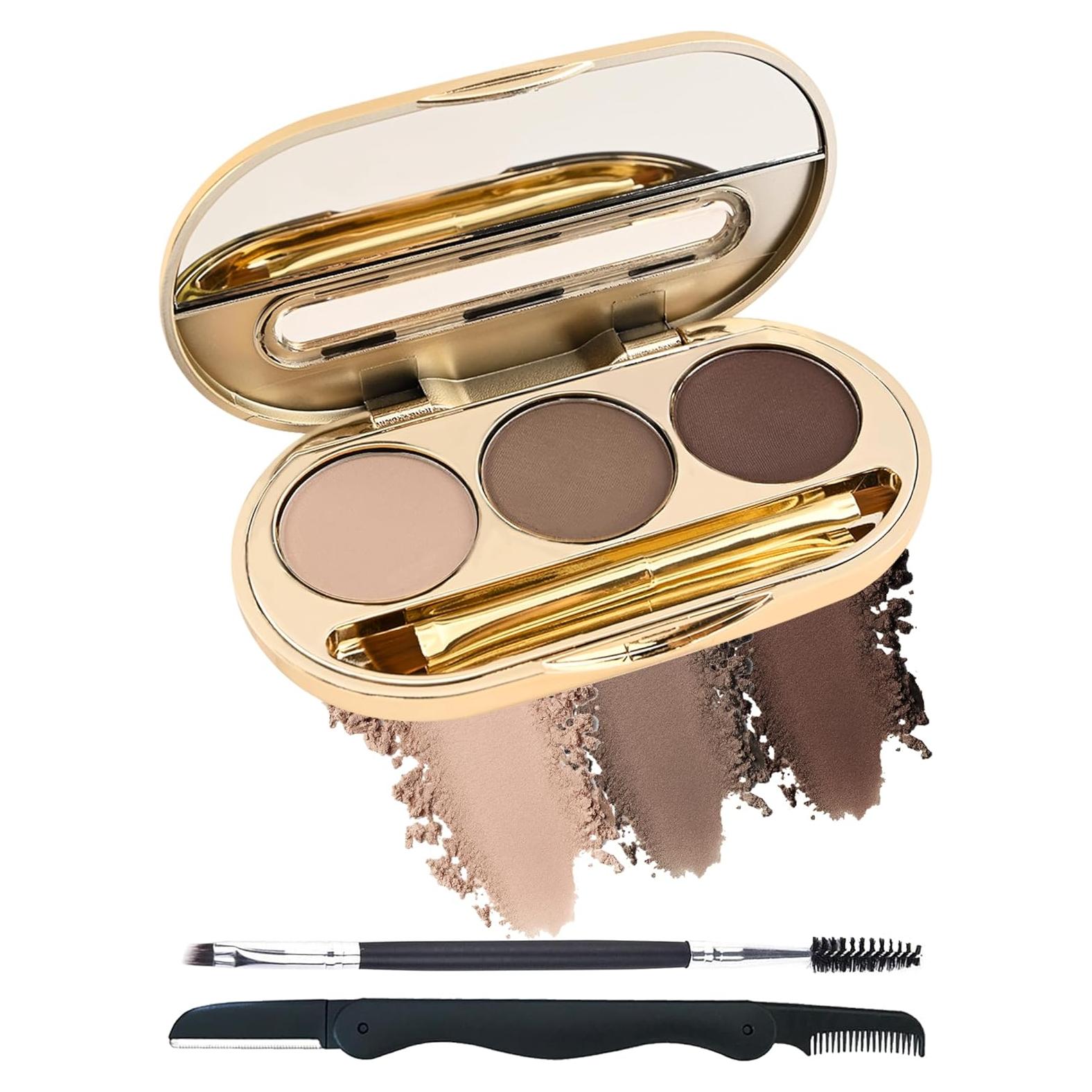 Kit de Polvo para Cejas LYSdefeu - 3 Colores Impermeables