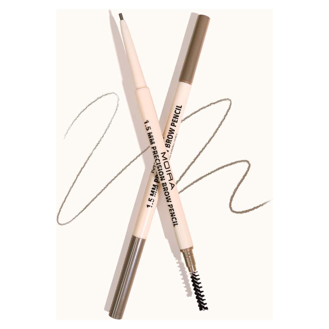 Lápiz de Cejas de Precisión Moira Taupe Doble Extremo