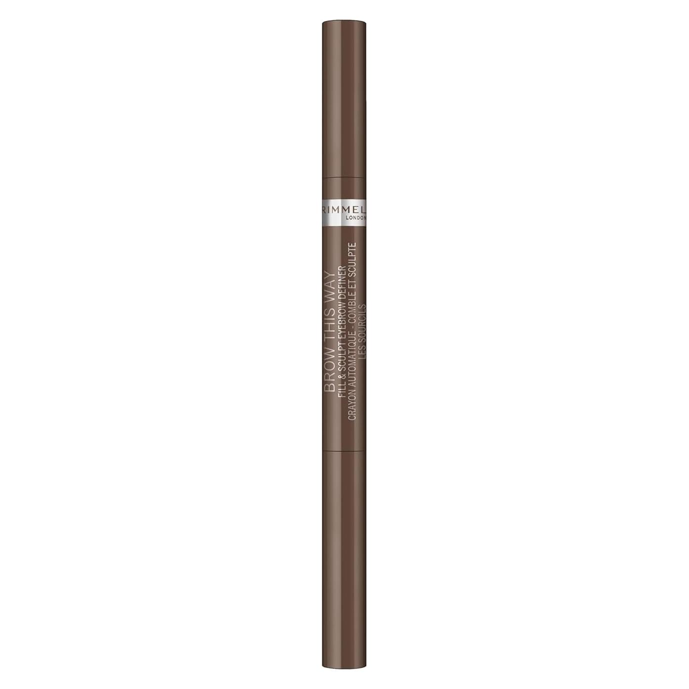 Rimmel Brow This Way Lápiz de Cejas Doble Punta 002 Marrón Medio