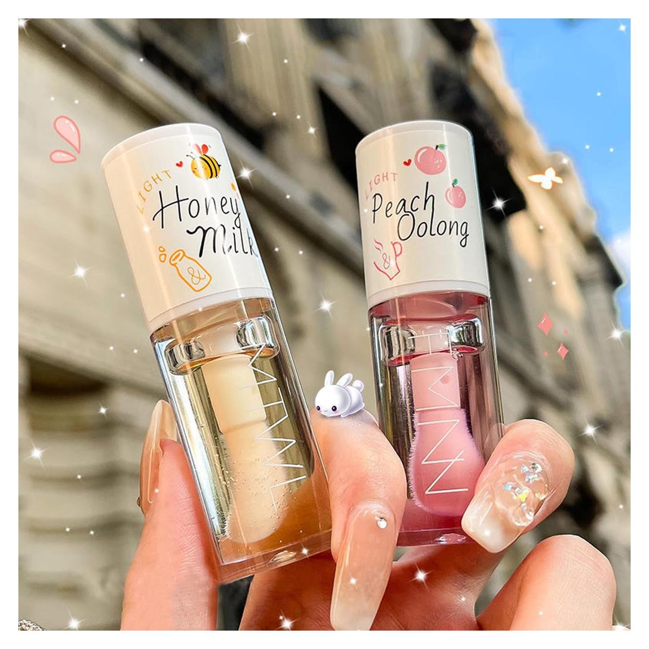 Juego de 2 Aceites de Labios Hidratantes Tiejdhr - Brillo No Pegajoso