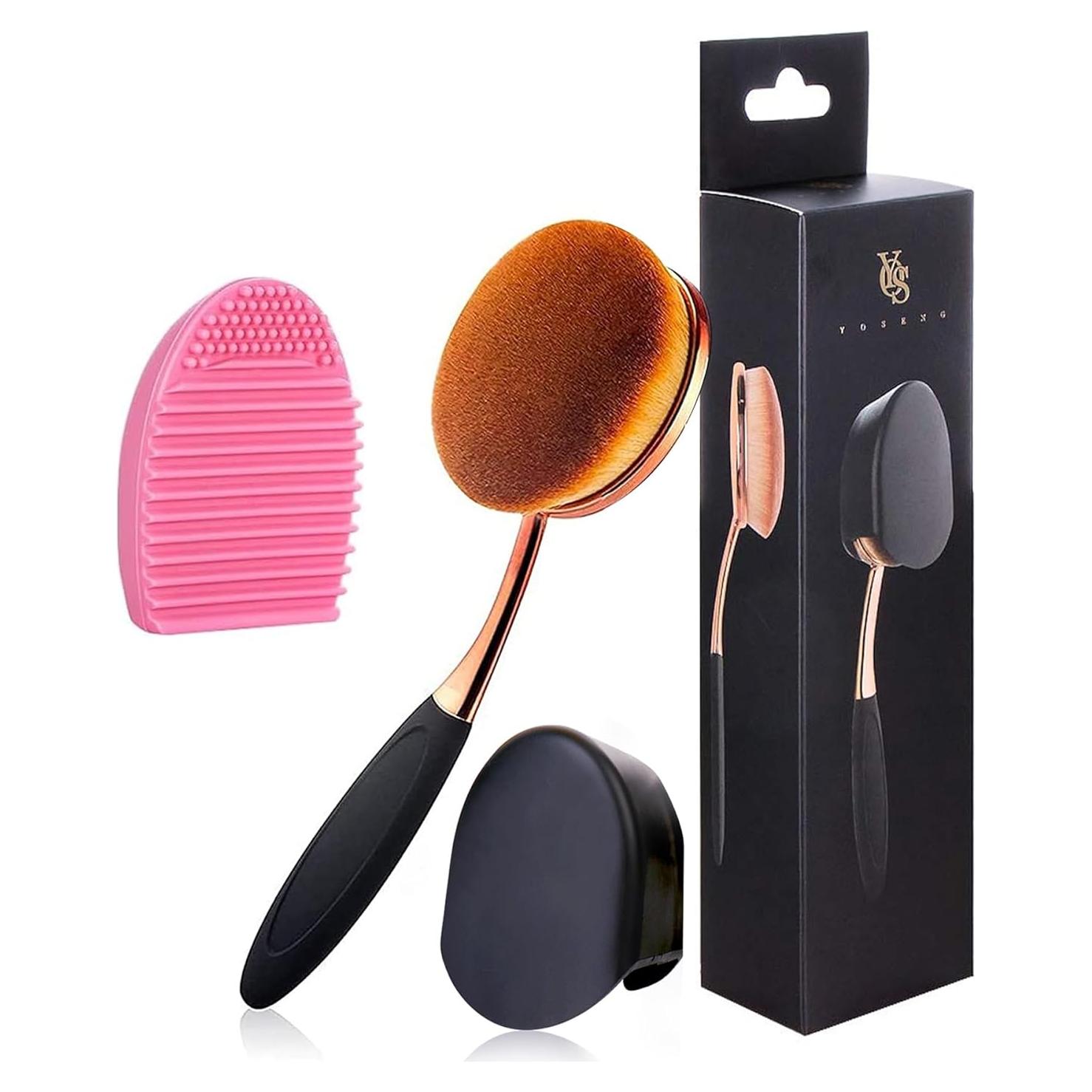 Brocha de Fundación Yoseng 3 en 1 con Funda y Limpiador