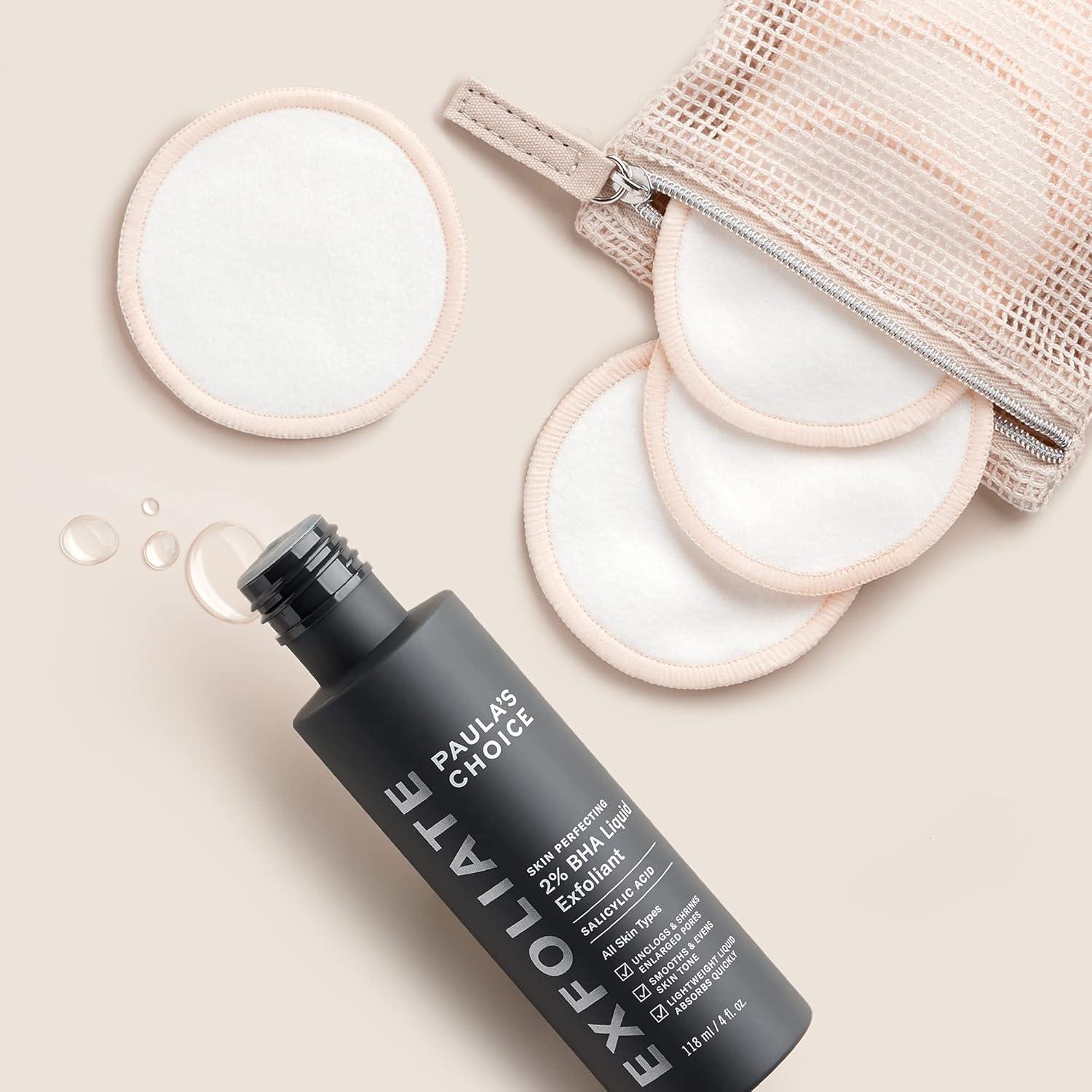 Set Exfoliante Líquido Ácido Salicílico 2% BHA Paula's Choice y Discos Reutilizables