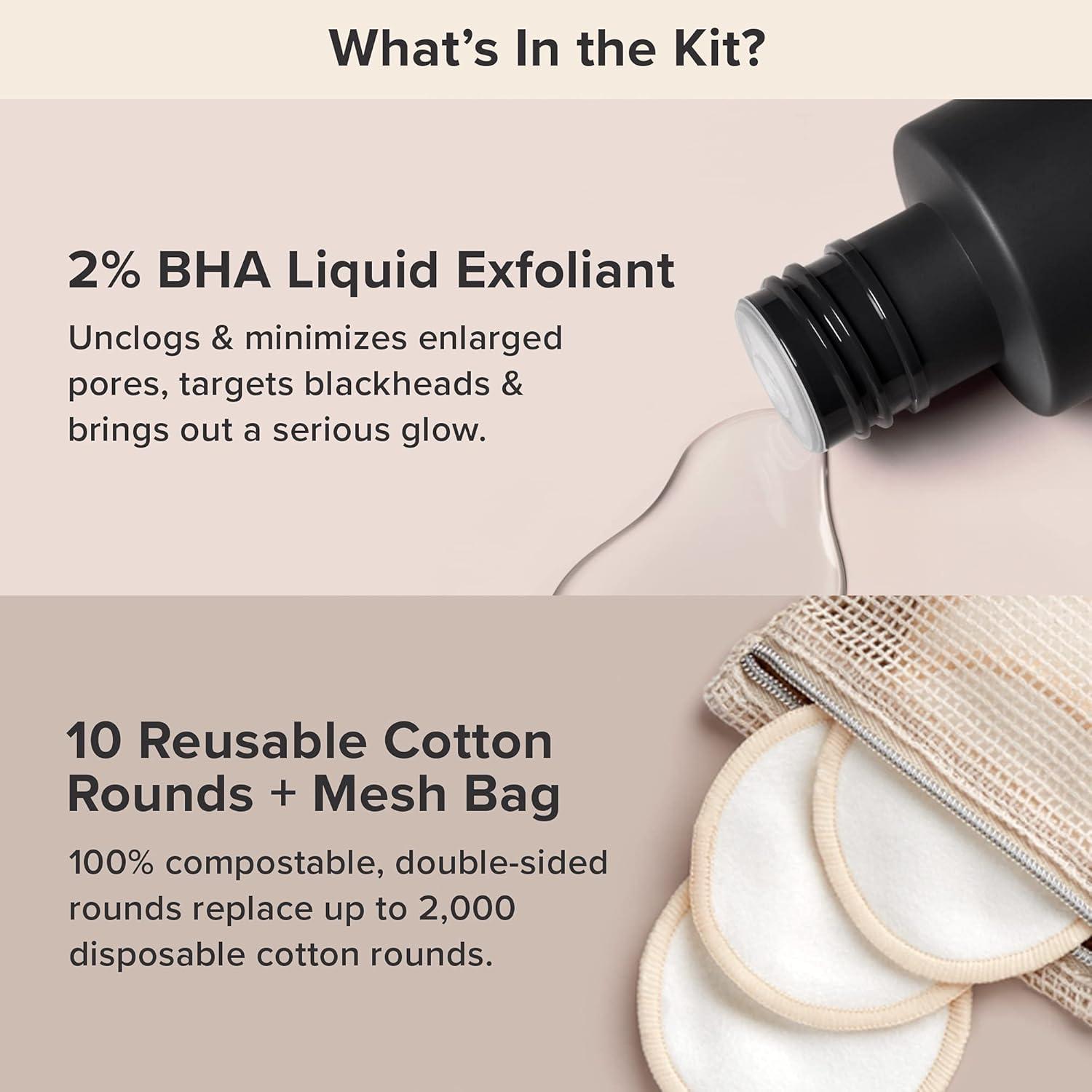 Set Exfoliante Líquido Ácido Salicílico 2% BHA Paula's Choice y Discos Reutilizables