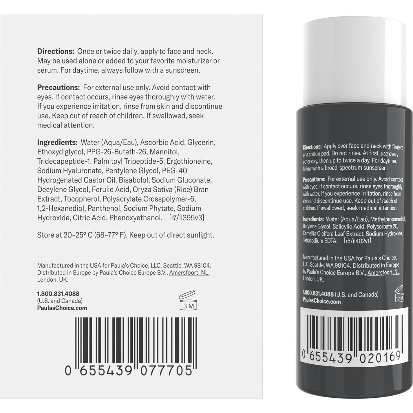 Set de Suero de Vitamina C Paula's Choice + Exfoliante BHA 2%