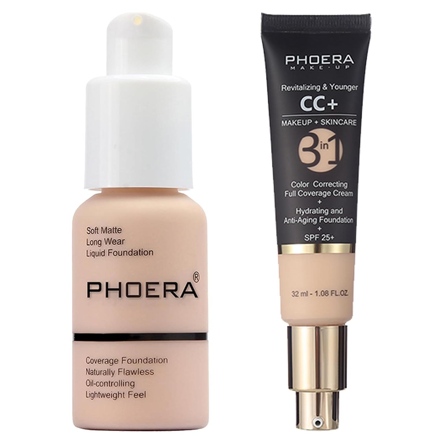 Base de Maquillaje PHOERA CC+ Hidratante Anti-Envejecimiento SPF 25