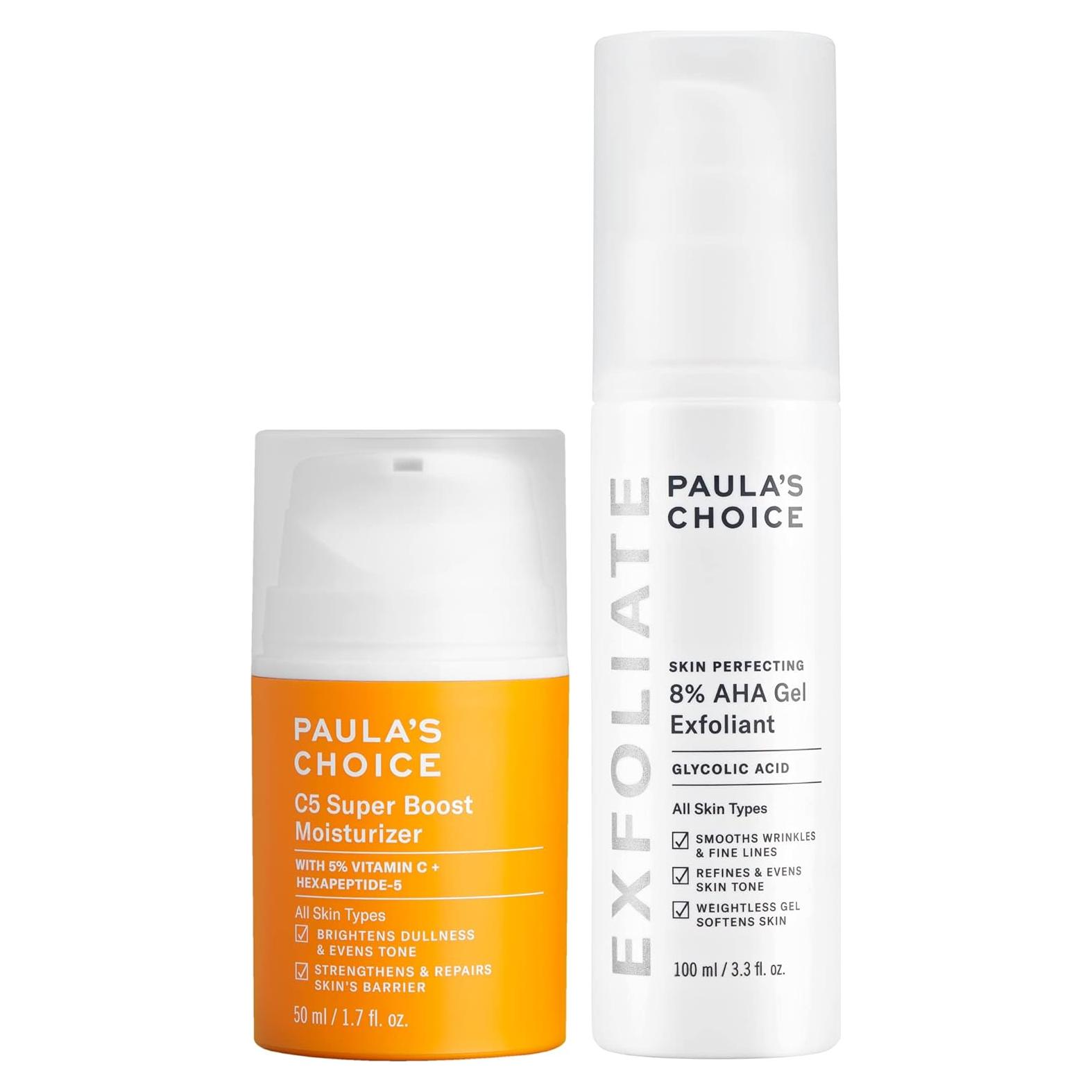 Exfoliante Gel AHA 8% Paula's Choice + Hidratante C5 5% Vitamina C