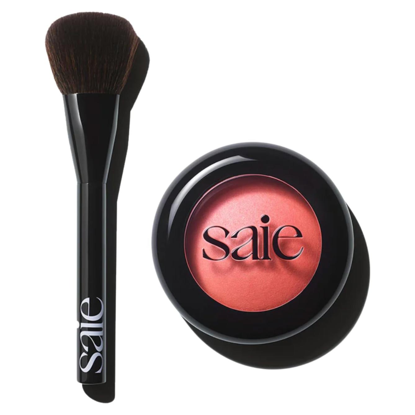 Dúo de Rubor Horneado SuperSuede Saie en Stella y Brocha Vegana