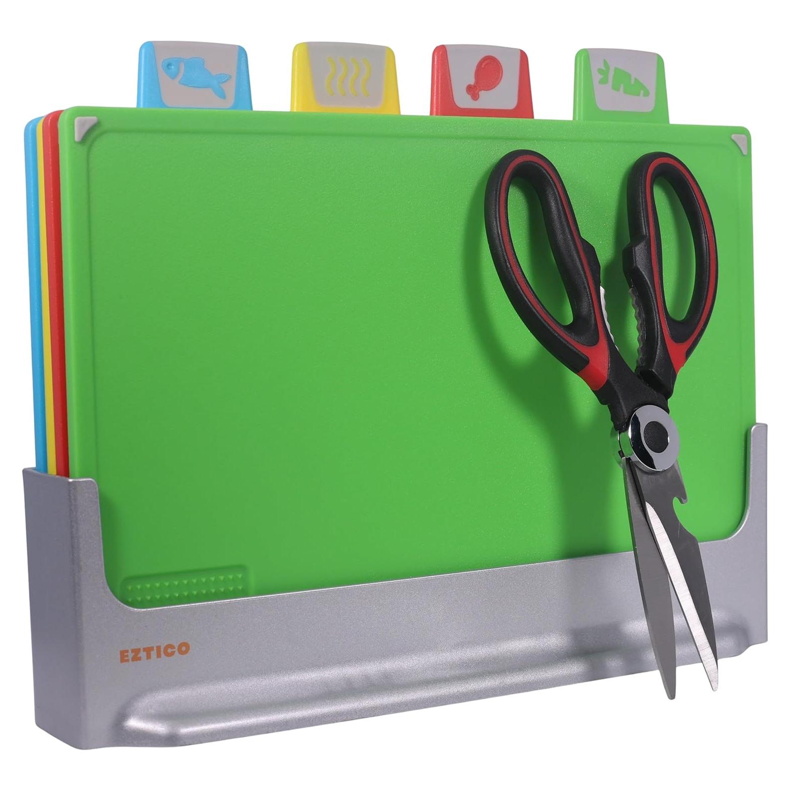 Juego de Tablas de Cortar EZTICO 4 Piezas Antideslizantes BPA Free