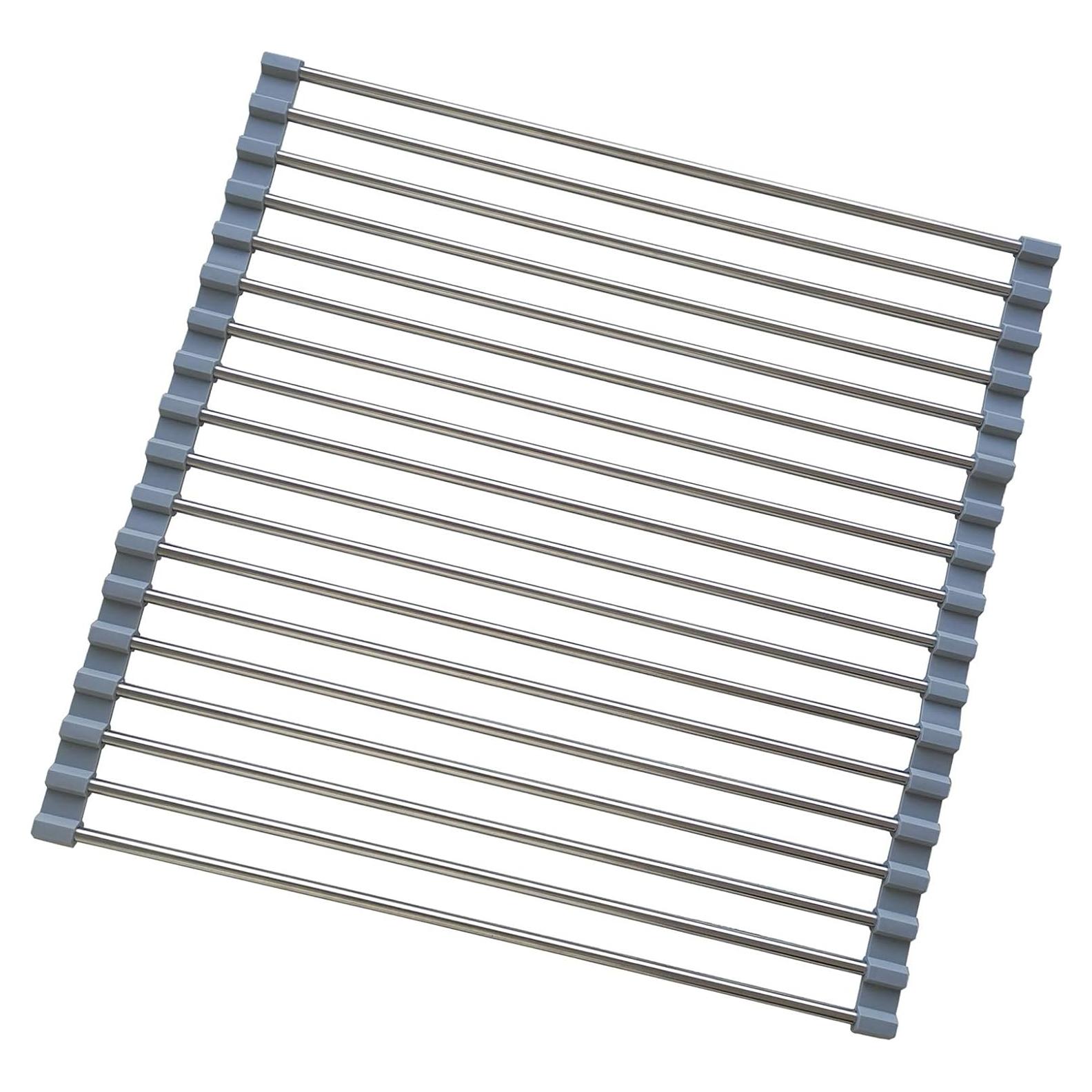 Escurridor de Platos Plegable D DrNeeko, Acero Inoxidable 36.8x35.6cm