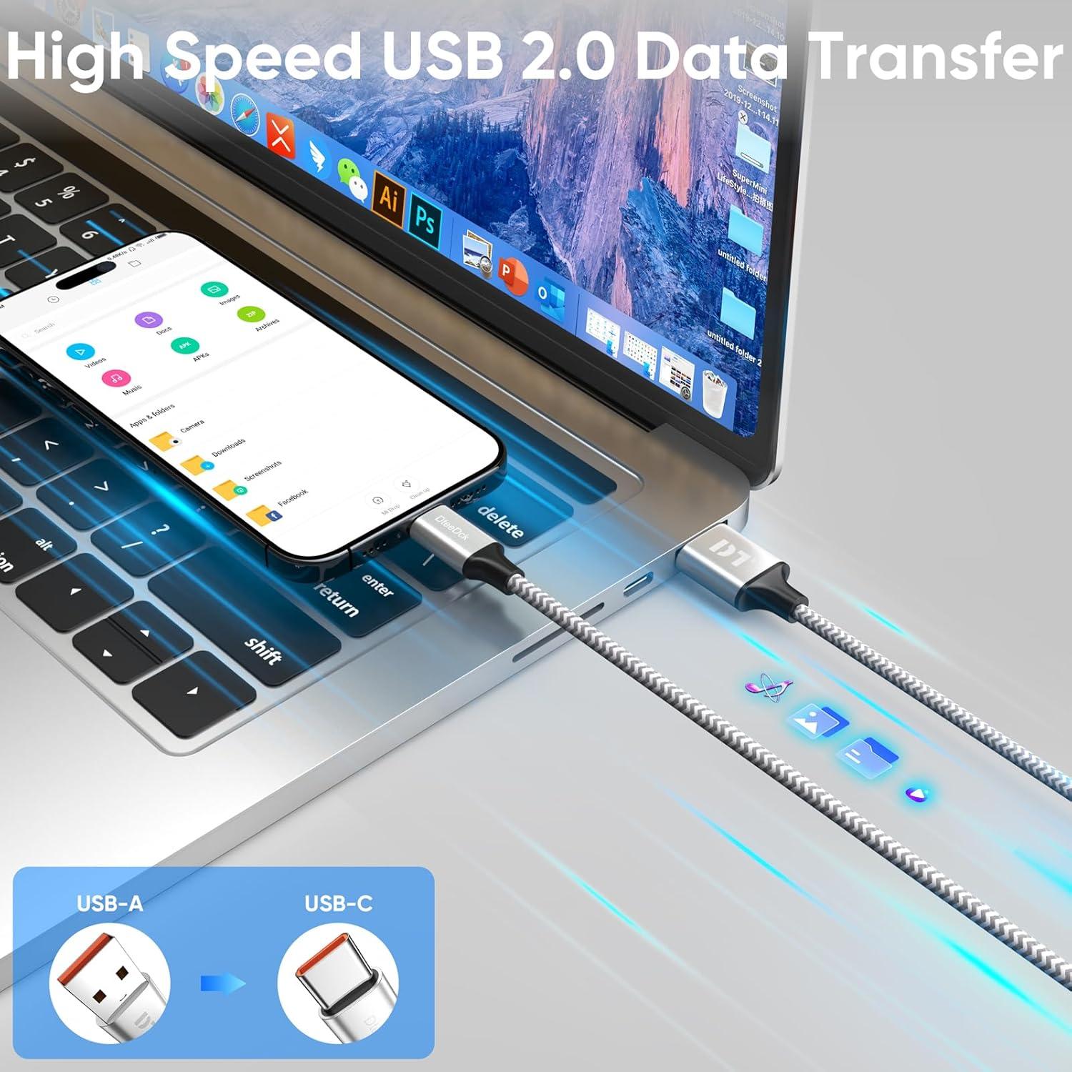 Cable USB A a USB C 20 Pies DteeDck Carga Rápida 12W