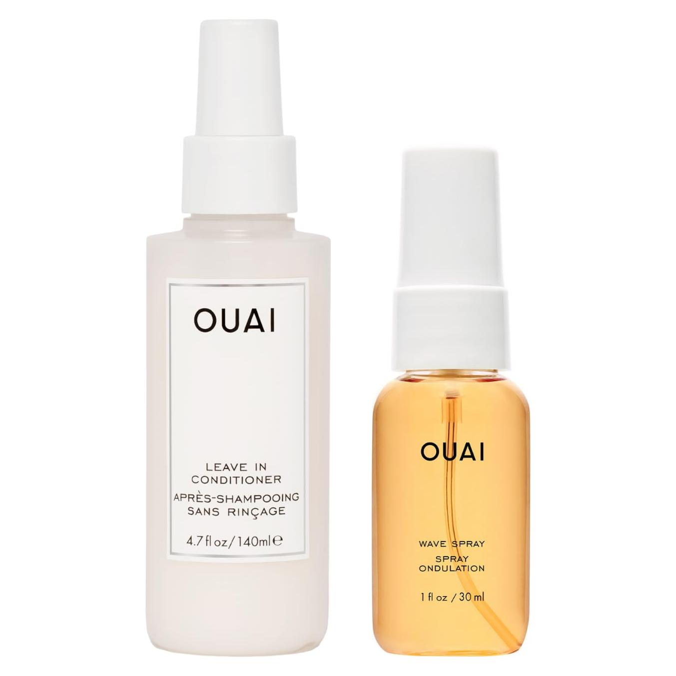Set de Estilizado Capilar OUAI: Acondicionador Sin Enjuague 168.9ml y Spray de Olas