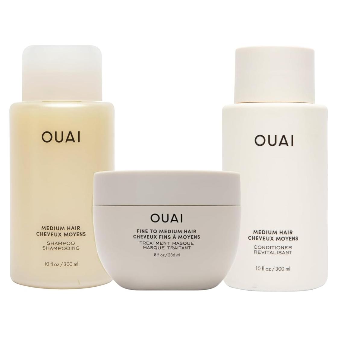 Kit OUAI para Cabello Medio - Champú 284ml, Acondicionador 284ml, Mascarilla 236ml