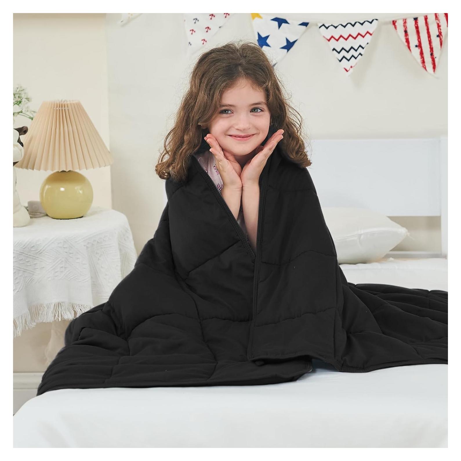 Manta Pesada Yescool 3.18 kg 104x152 cm Negra Transpirable