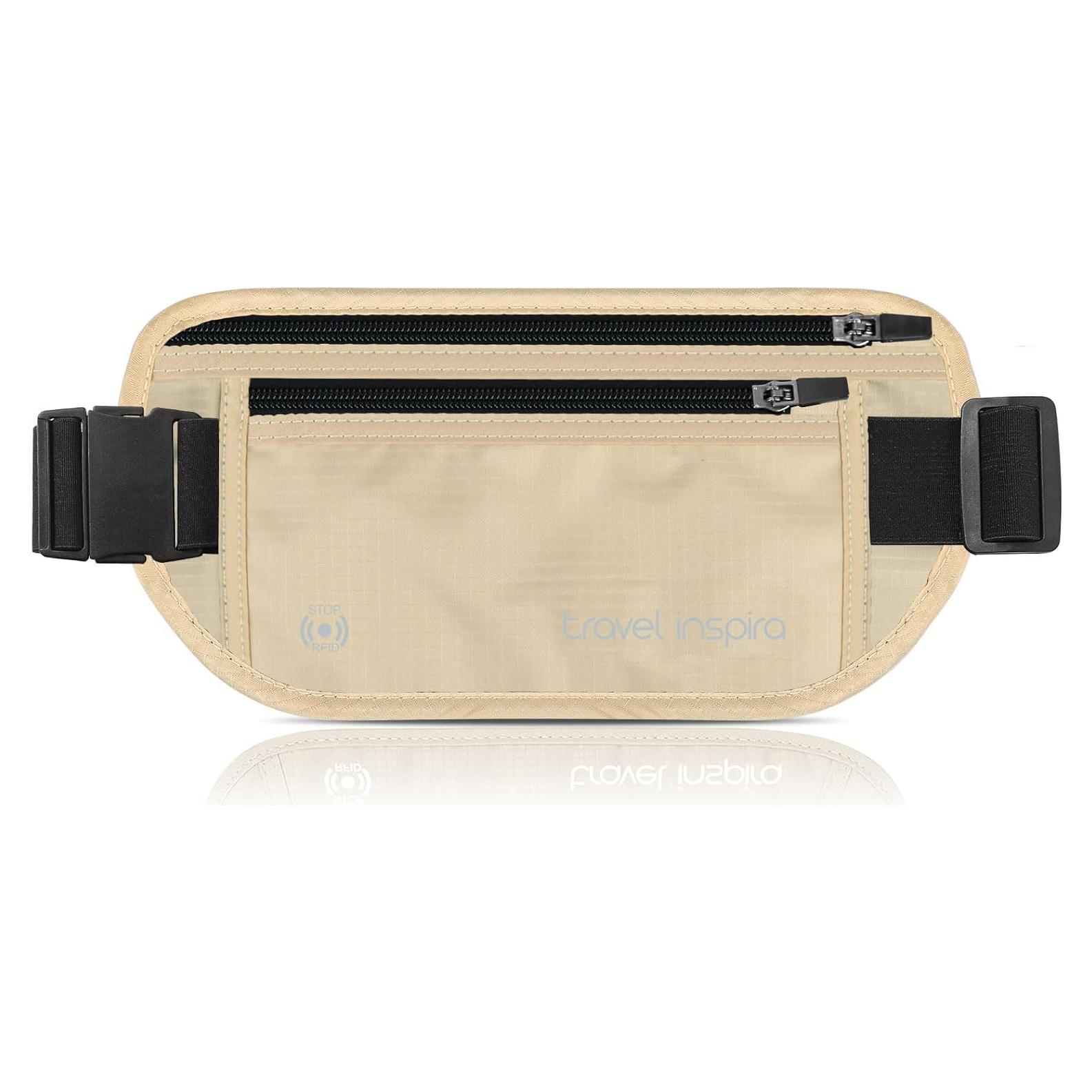 Cinturón de Dinero de Viaje Travel Inspira Beige RFID Antirrobo