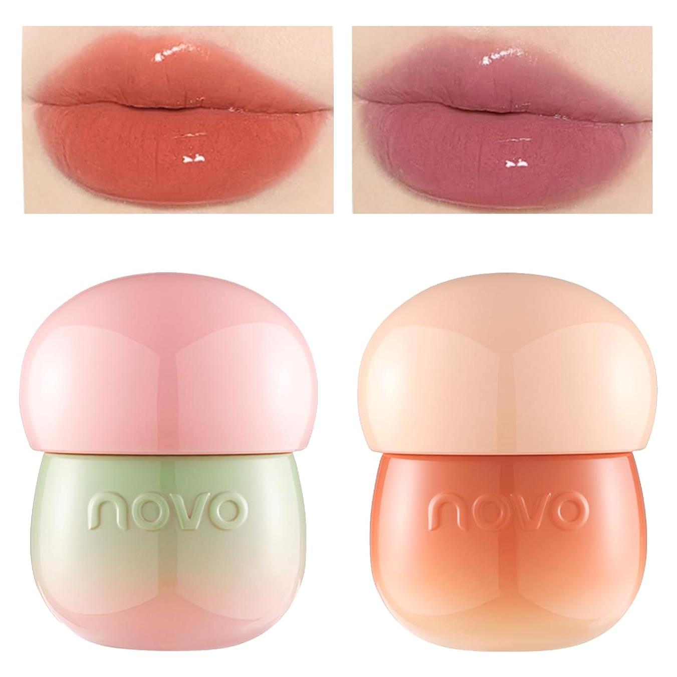 Brillo de Labios Hidratante Bekoeen Rosa 2 Pcs Gel Larga Duración