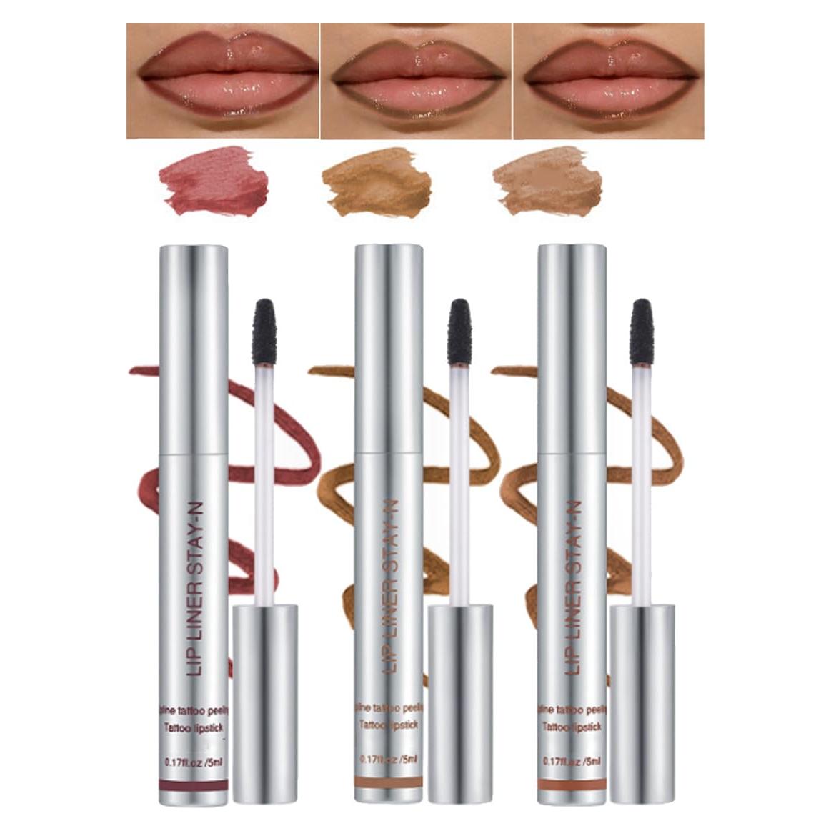 Juego de 3 Lápices de Labios Peel-Off RC - Hidratantes y Duraderos