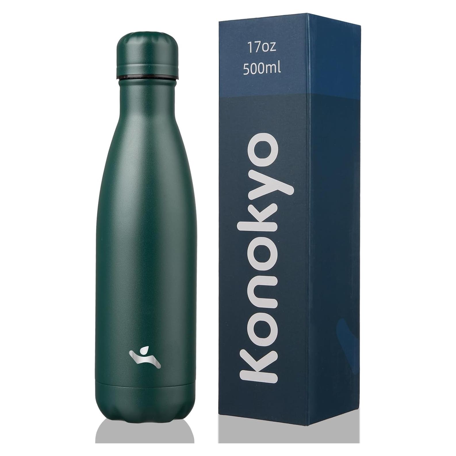Botella de Agua Aislada Konokyo 0.5L Doble Pared Verde Militar