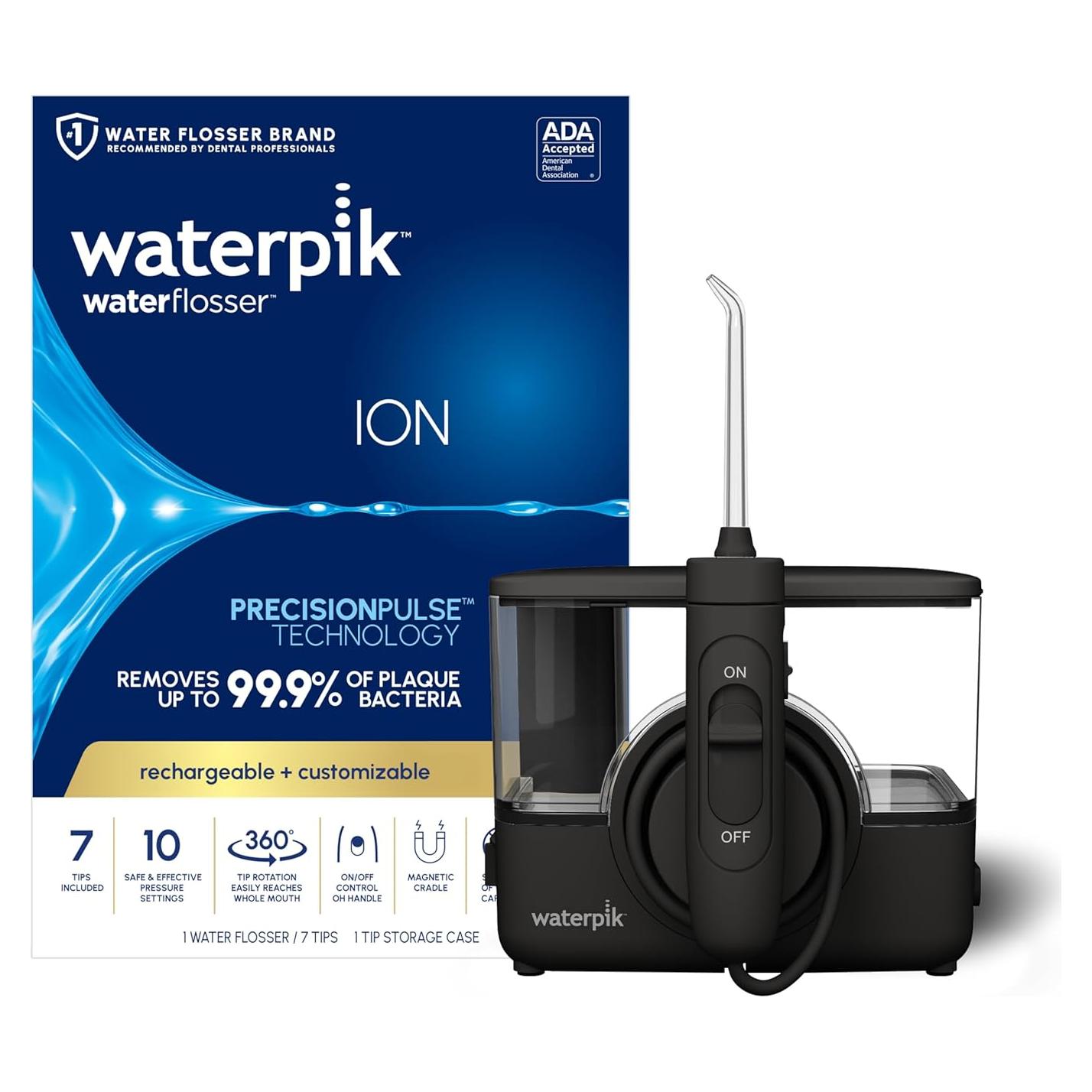 Irrigador Dental Inalámbrico Waterpik ION WF-12 Negro, 10 Configuraciones