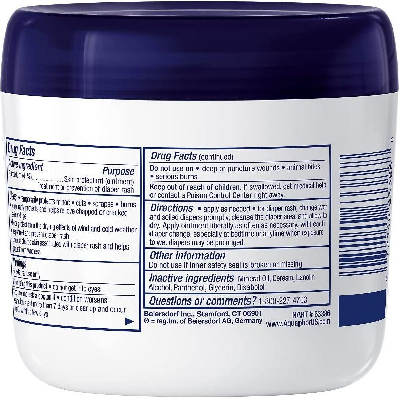 Ungüento Sanador Aquaphor Baby 396.9 g para Piel Seca y Erupción