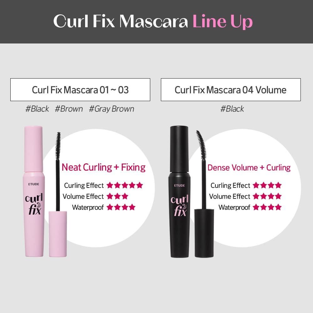 ETUDE Curl Fix Mascara SET #4 Volumen 24H - Maquillaje Coreano