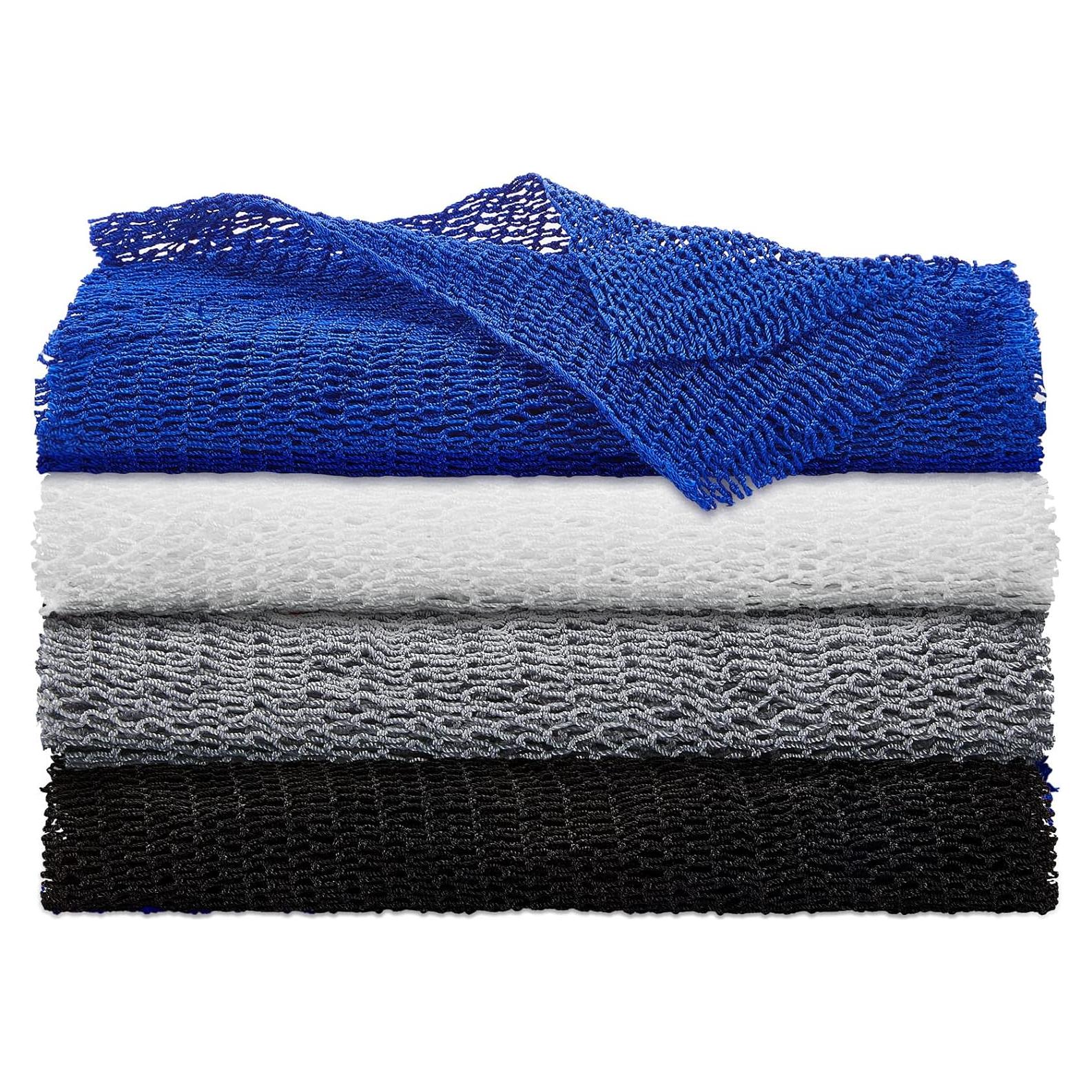 4 Esponjas de Red Exfoliantes de Nylon Boao para Baño 65x20cm