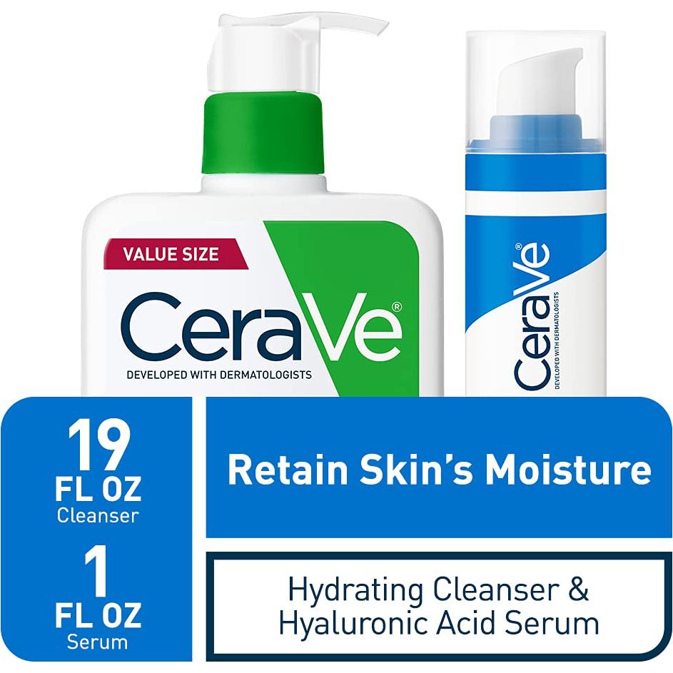 Set CeraVe Limpiador Hidratante 532g + Suero Ácido Hialurónico 30g