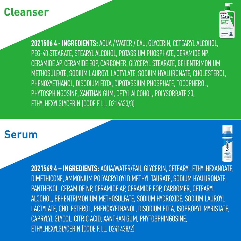 Set CeraVe Limpiador Hidratante 532g + Suero Ácido Hialurónico 30g