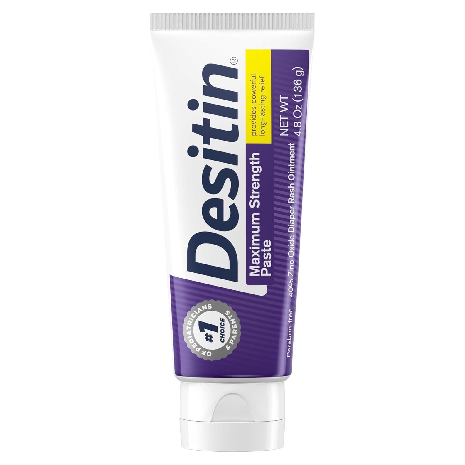 Crema para erupciones de pañal Desitin 136 g, 40% óxido de zinc