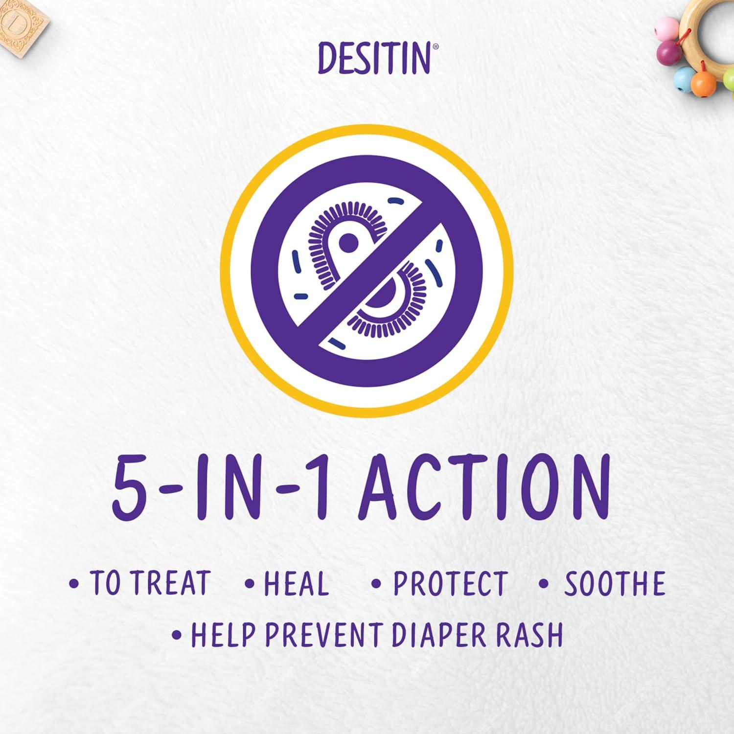 Crema para erupciones de pañal Desitin 136 g, 40% óxido de zinc