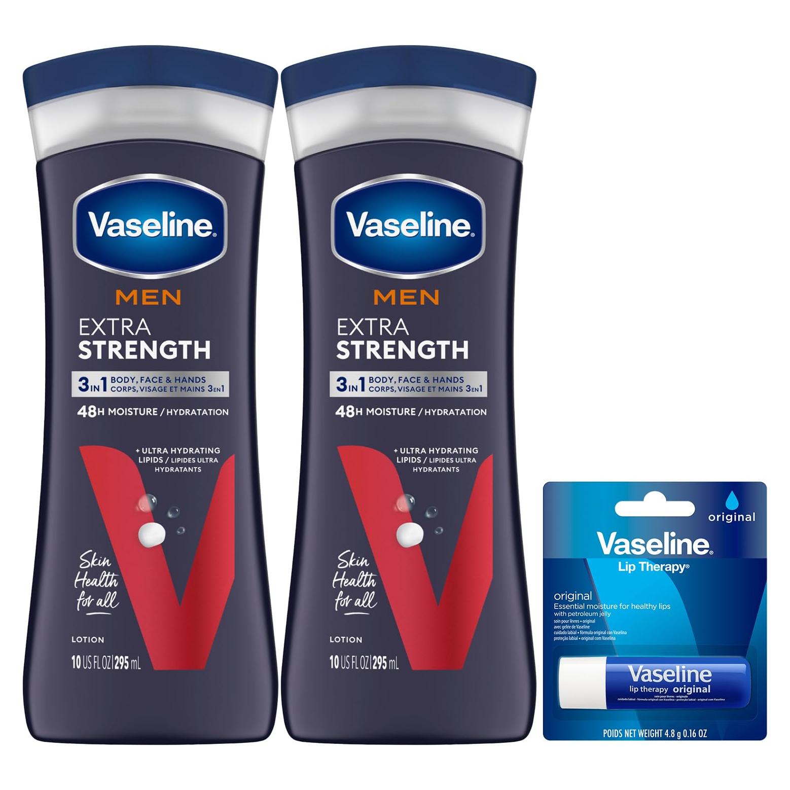 Loción Vaseline 3-en-1 para Hombres + Bálsamo Labial 100g