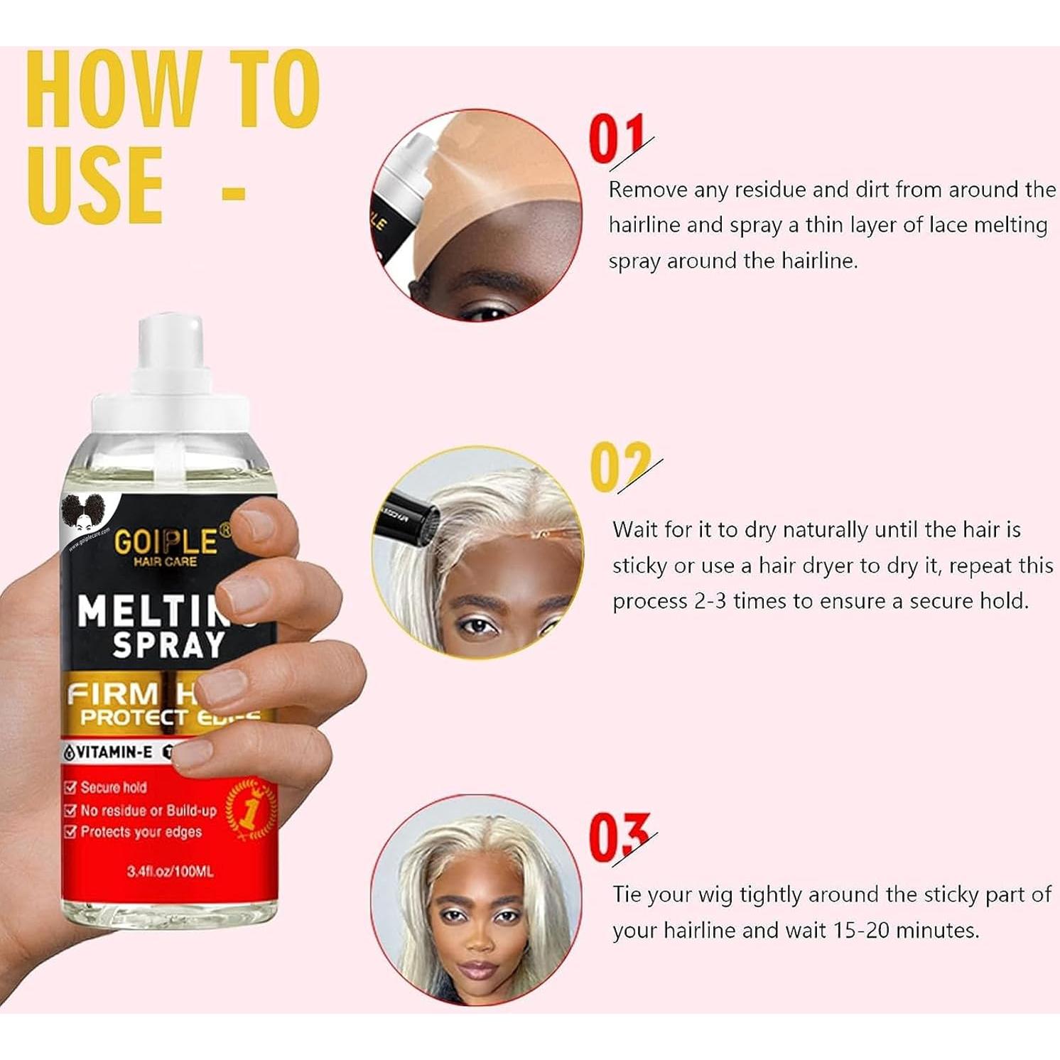 Spray Derretidor de Encaje Adhesivo WOZUTUNT 100ml + Kit 13pcs