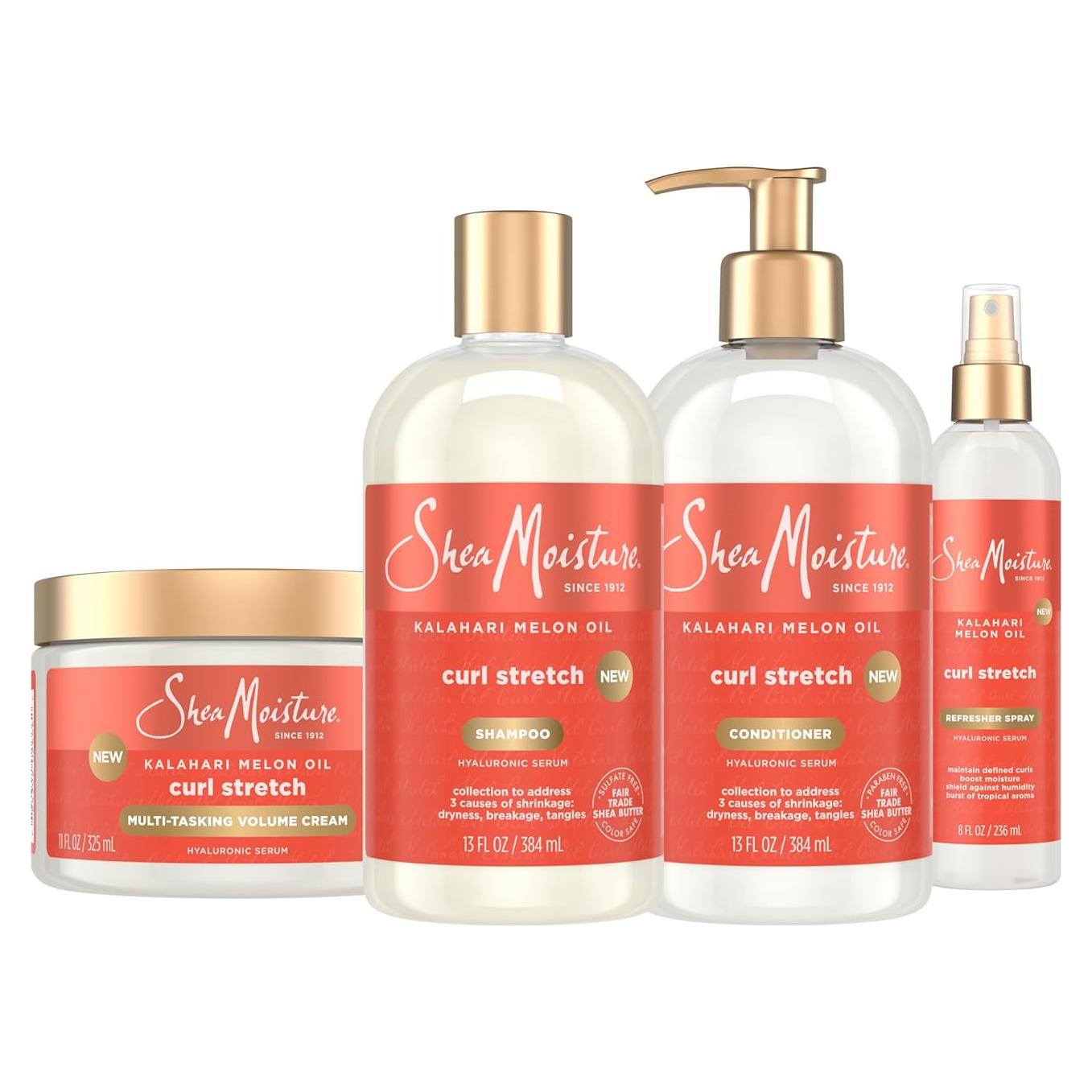 Paquete de Cuidado para Rizos SheaMoisture - Champú, Acondicionador, Crema y Spray