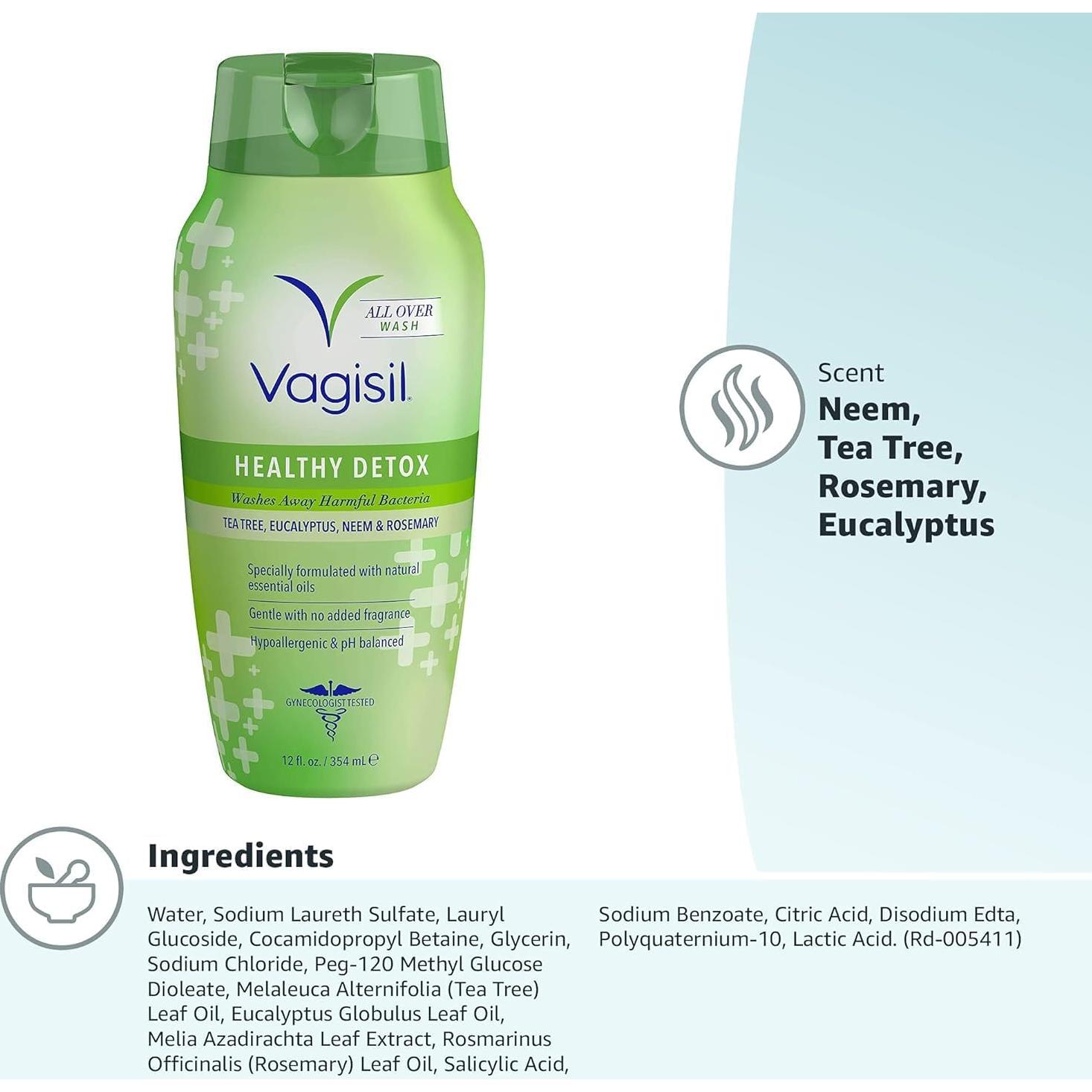 Lavado Femenino Vagisil Desintoxicación Saludable 355 ml