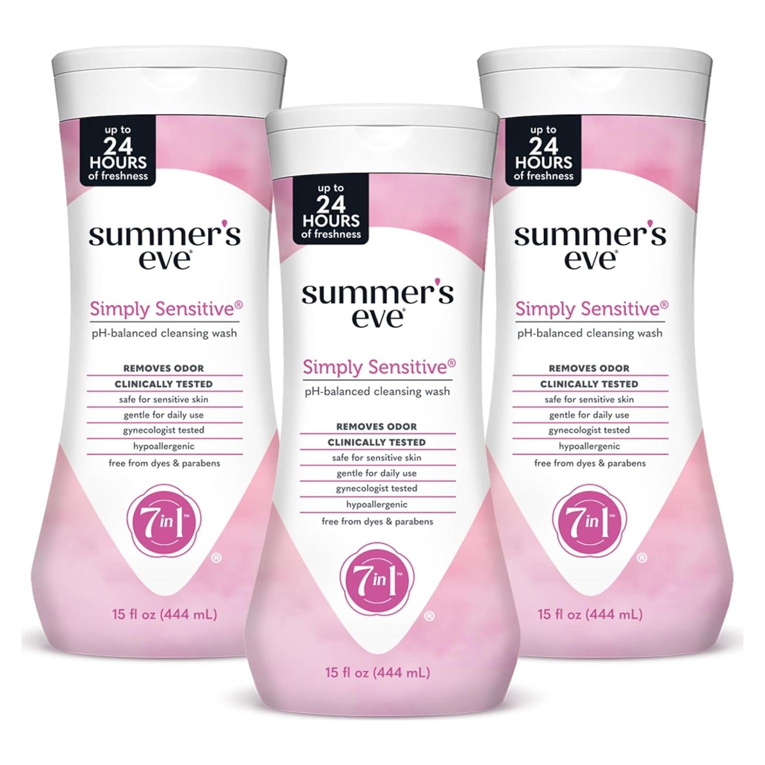 Jabón Corporal Femenino Summer's Eve Suave y Sensible 3x443ml