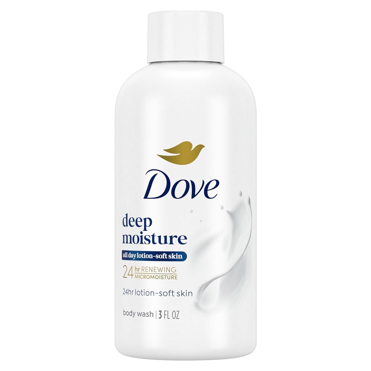 Body Wash Deep Moisture for 24hr Lotion-Soft Skin Moisturizing Skin Cleanser with No Sulfates No Parabens 3 oz