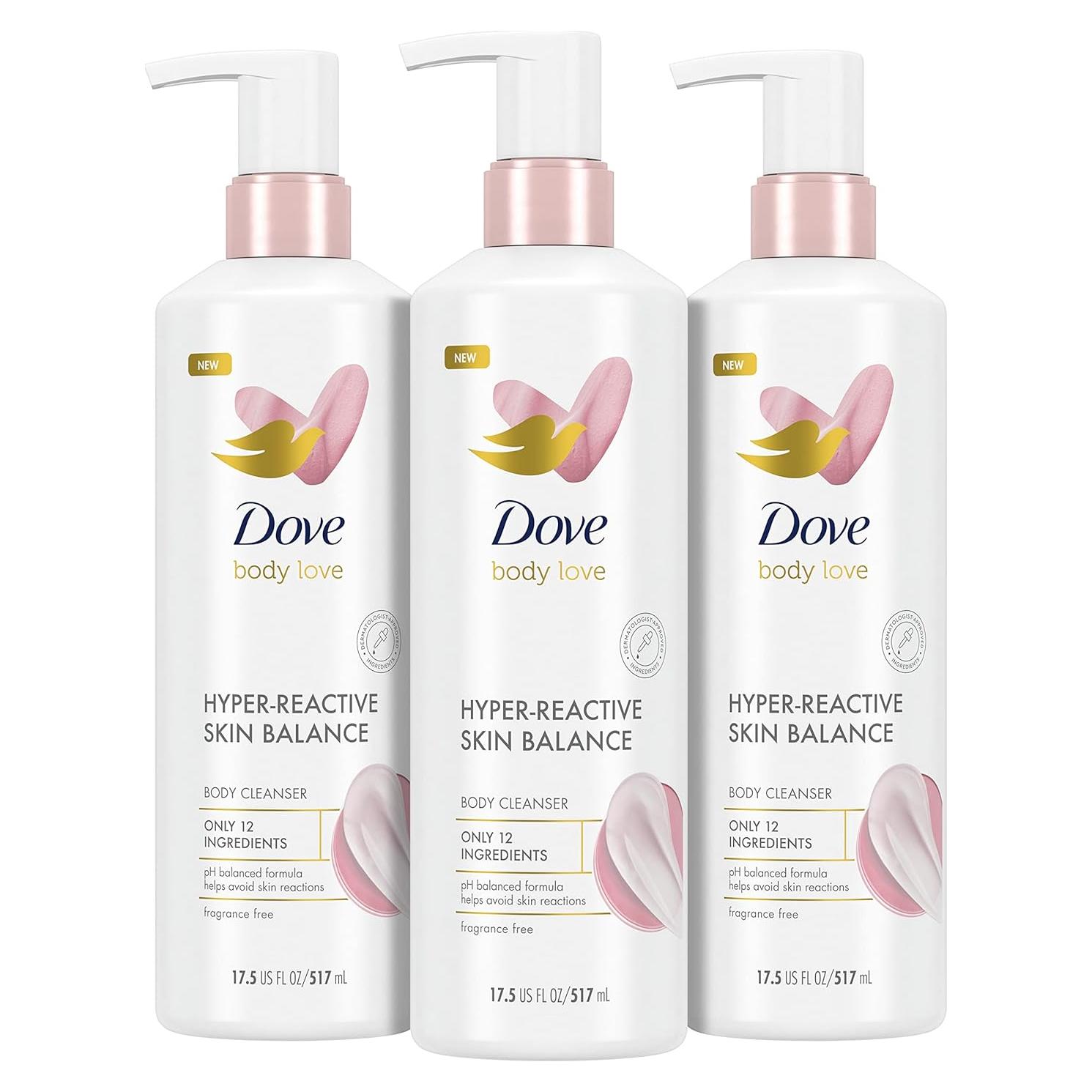 Limpiador Corporal Dove Body Love 496g Piel Hiper-Reactiva Sin Fragancia