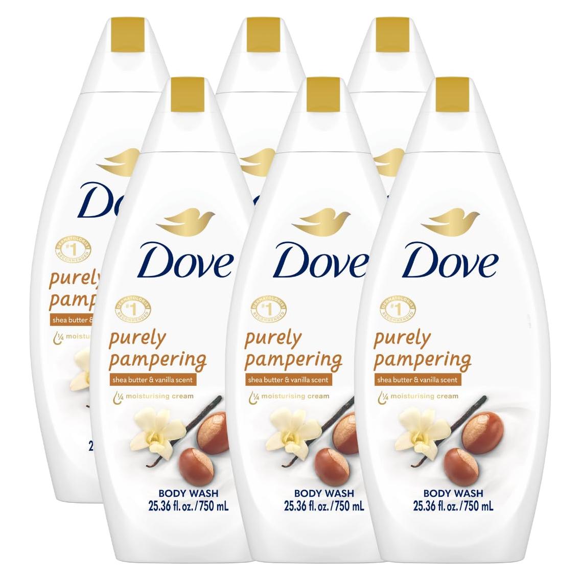 Gel de Baño Dove Cuidado Puro 750 ML - Paquete de 6