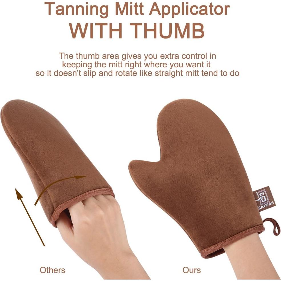 Guante de Autobronceador GAIYAH Marrón Ultra Suave 21.2x16.3cm