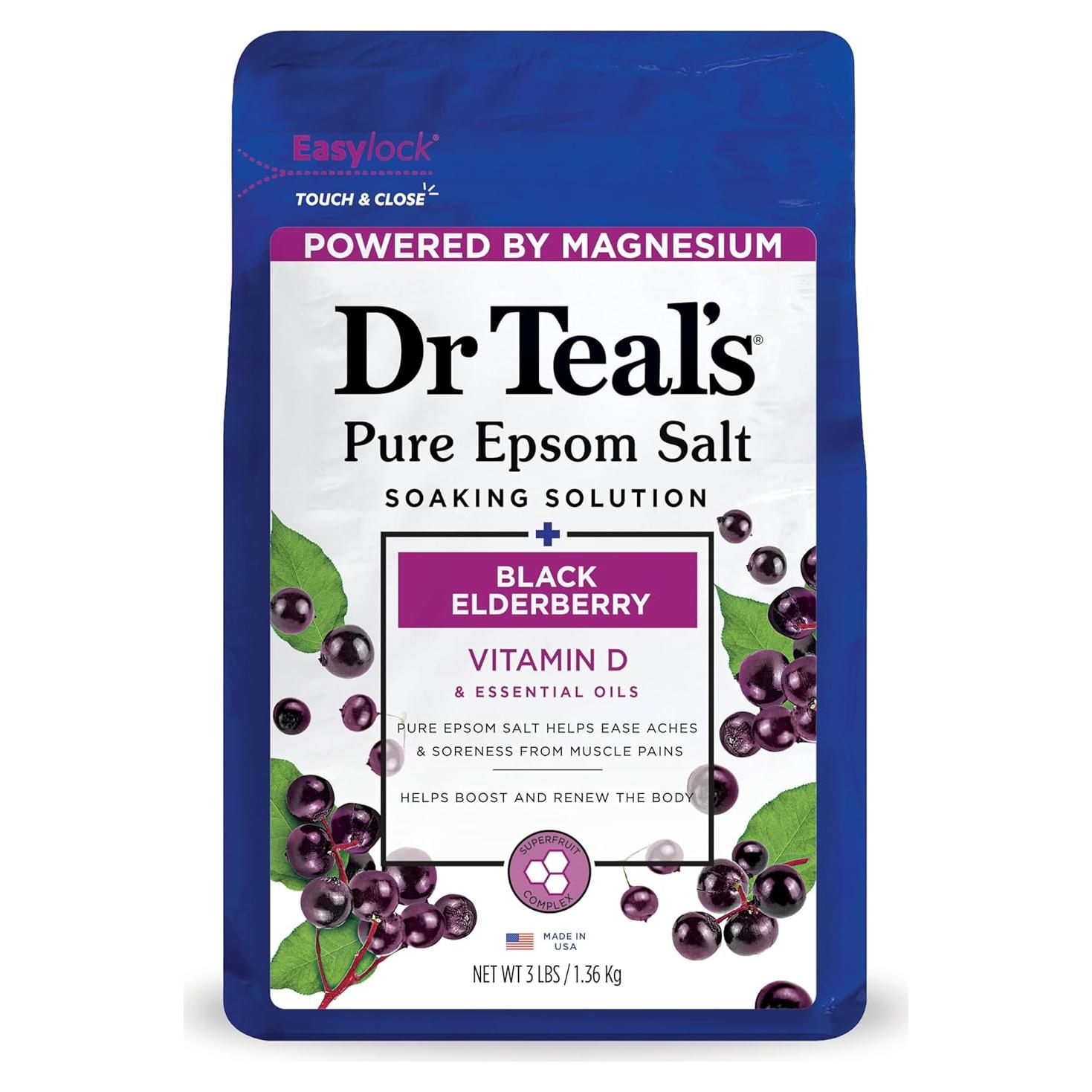 Baño de Sal de Epsom Dr Teal's con Aroma a Saúco 1.36 kg